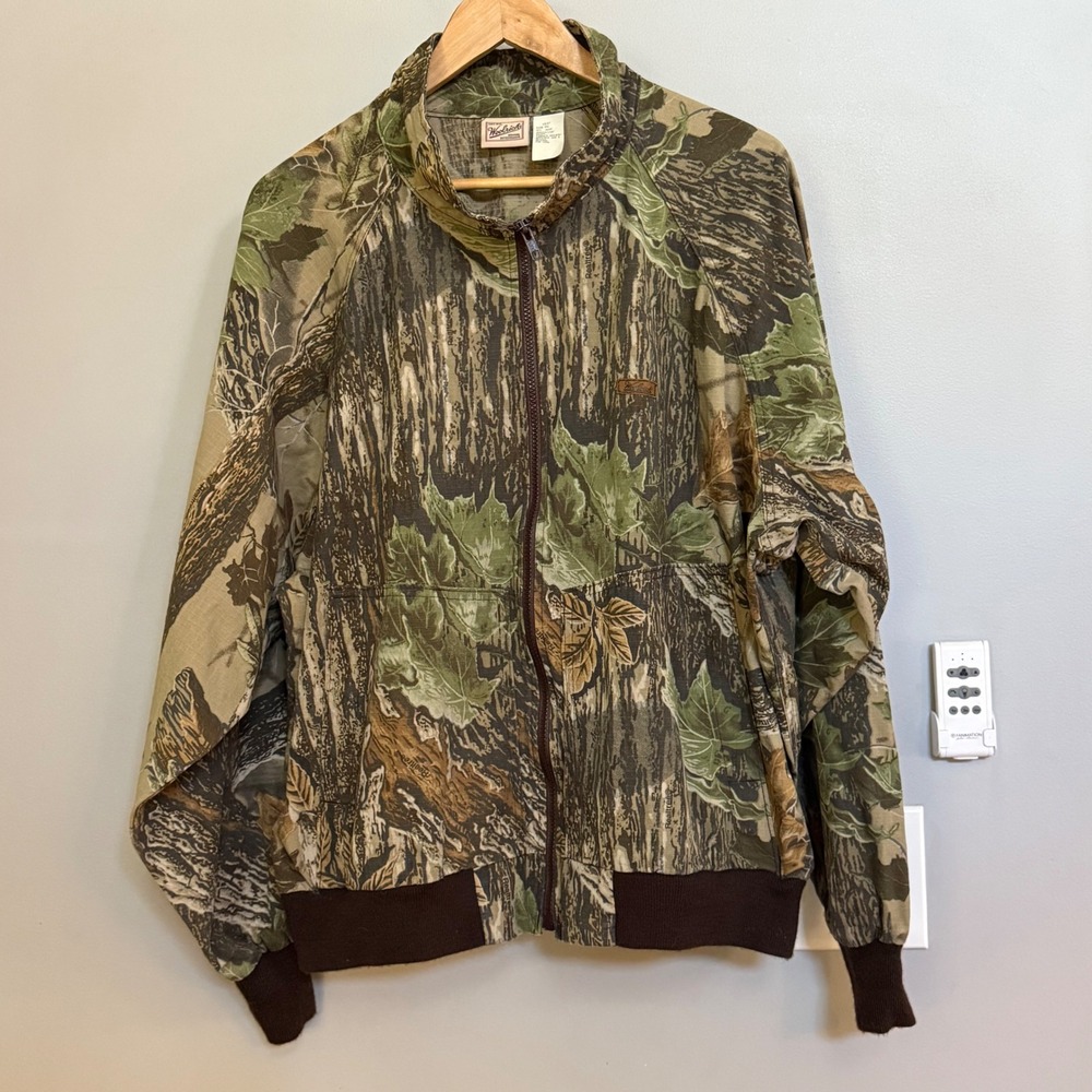 Woolrich Jacket 2XL Vintage Camo Realtree Cotton Full Zip Bomber Outdoor 1537